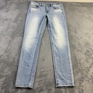 American Eagle Outfitters Jeans Womens 8 Light Wash Super Skinny Stretch Denim